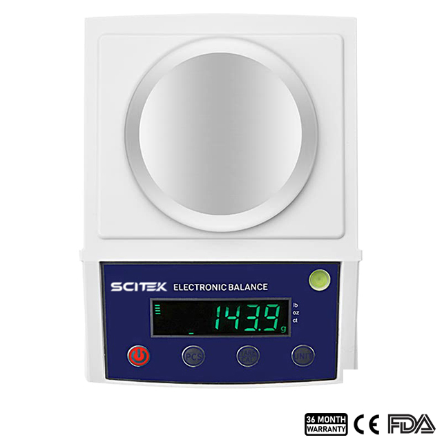 Balanza analítica electrónica de 0,001 g (calibración externa)