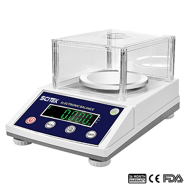 Balanza analítica electrónica de 0,001 g (calibración externa)