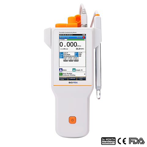 Medidor de conductividad portátil, 5 puntos de calibración