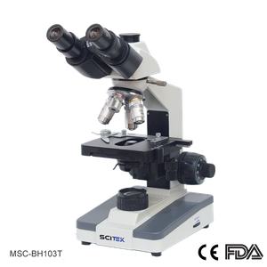 Microscopio biológico, cabezal de visualización trinocular