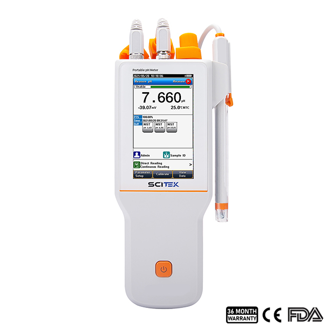 Medidor de pH portátil, calibración de 8 puntos