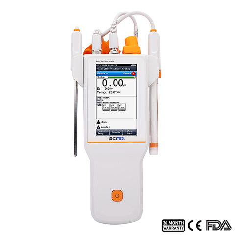Medidor de iones portátiles, calibración de 5 puntos