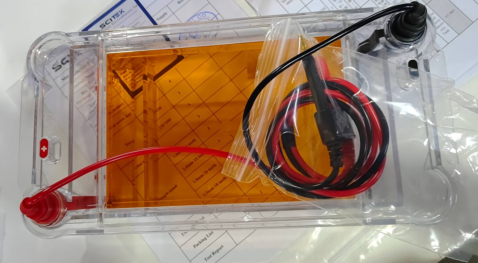 Tanque de electroforesis horizontal