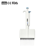 12 pipetas multicanal, volumen ajustable
