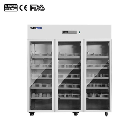 Refrigerador para banco de sangre, triple puerta