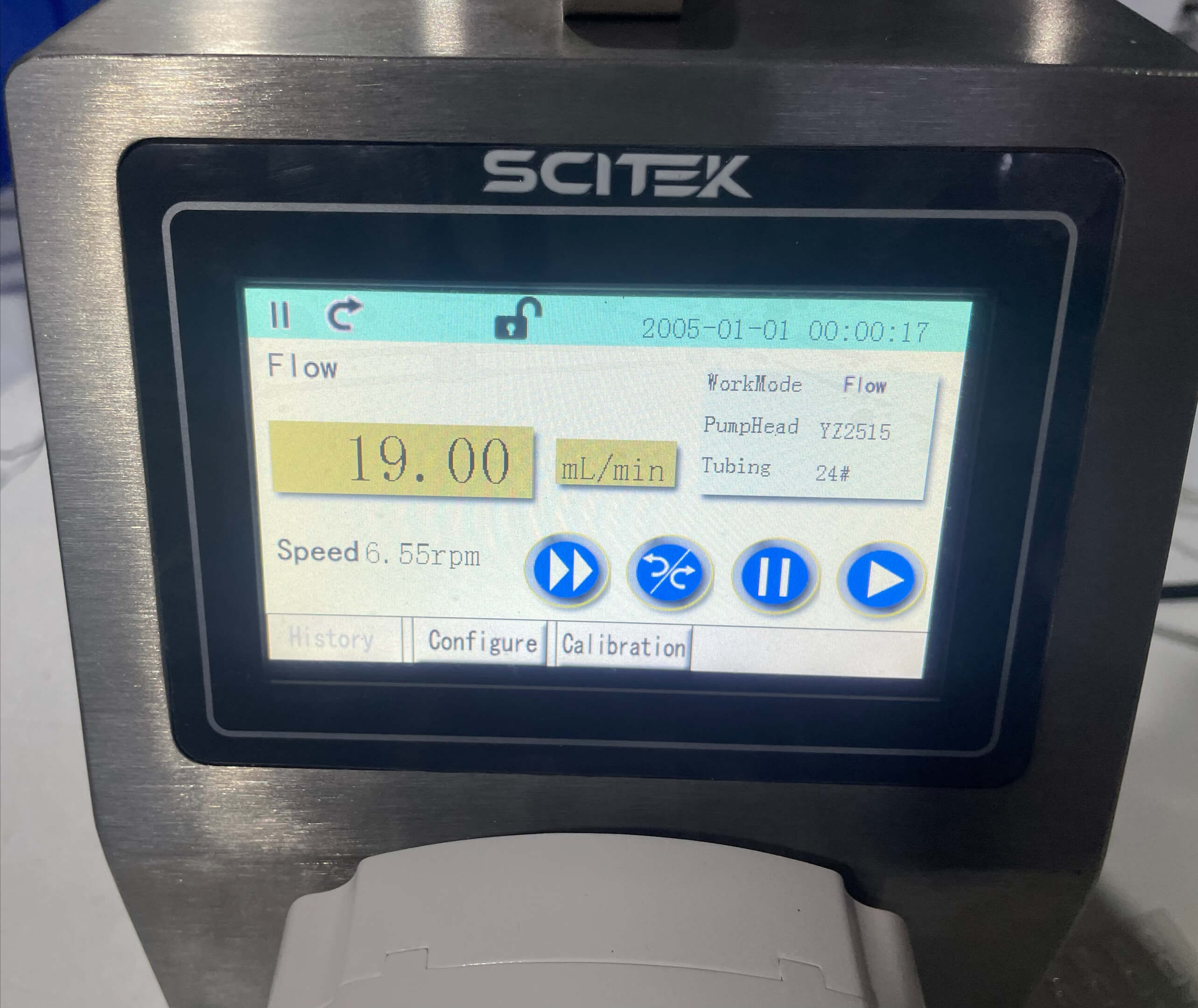 Pantalla de bomba perist&aacute;ltica dispensadora