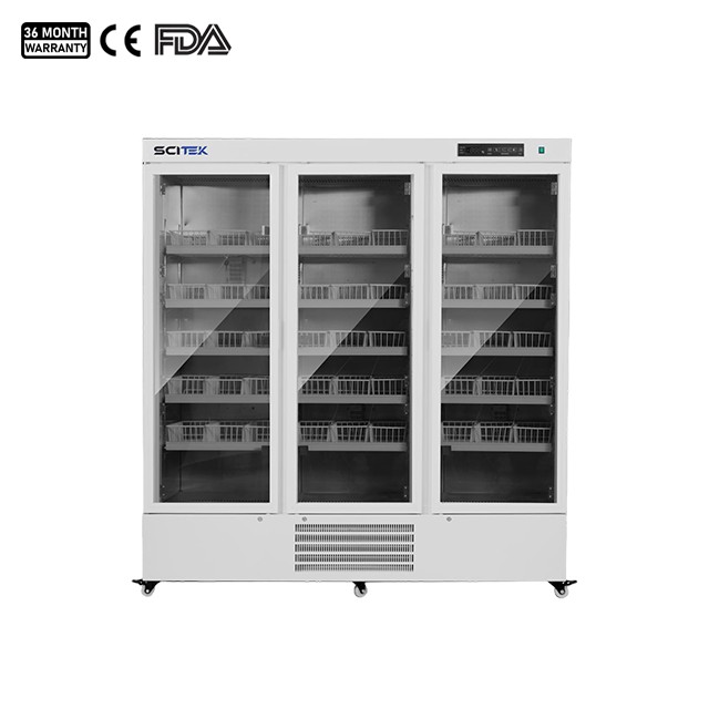 Refrigerador para banco de sangre, triple puerta