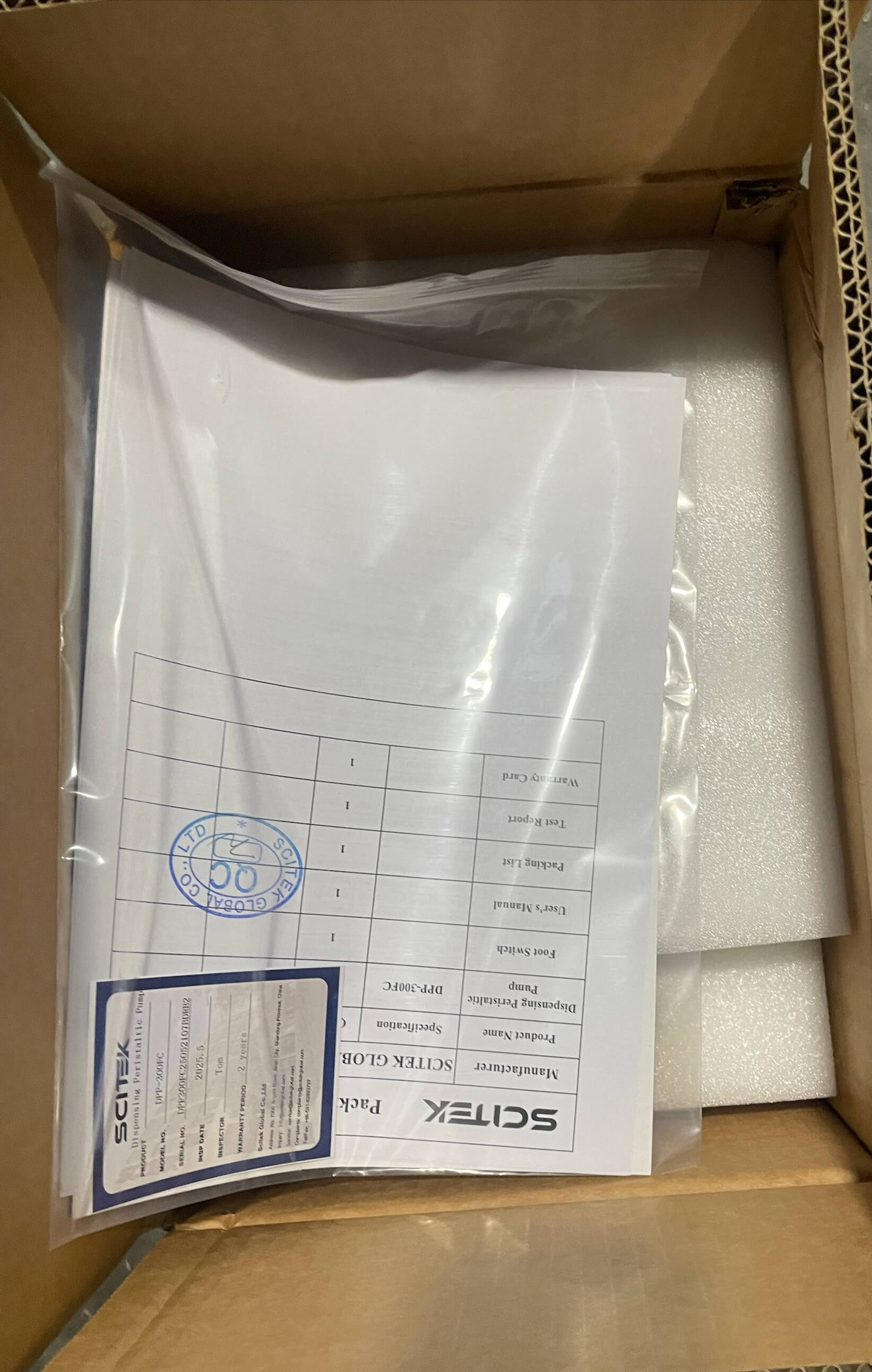 Embalaje de bomba perist&aacute;ltica dispensadora